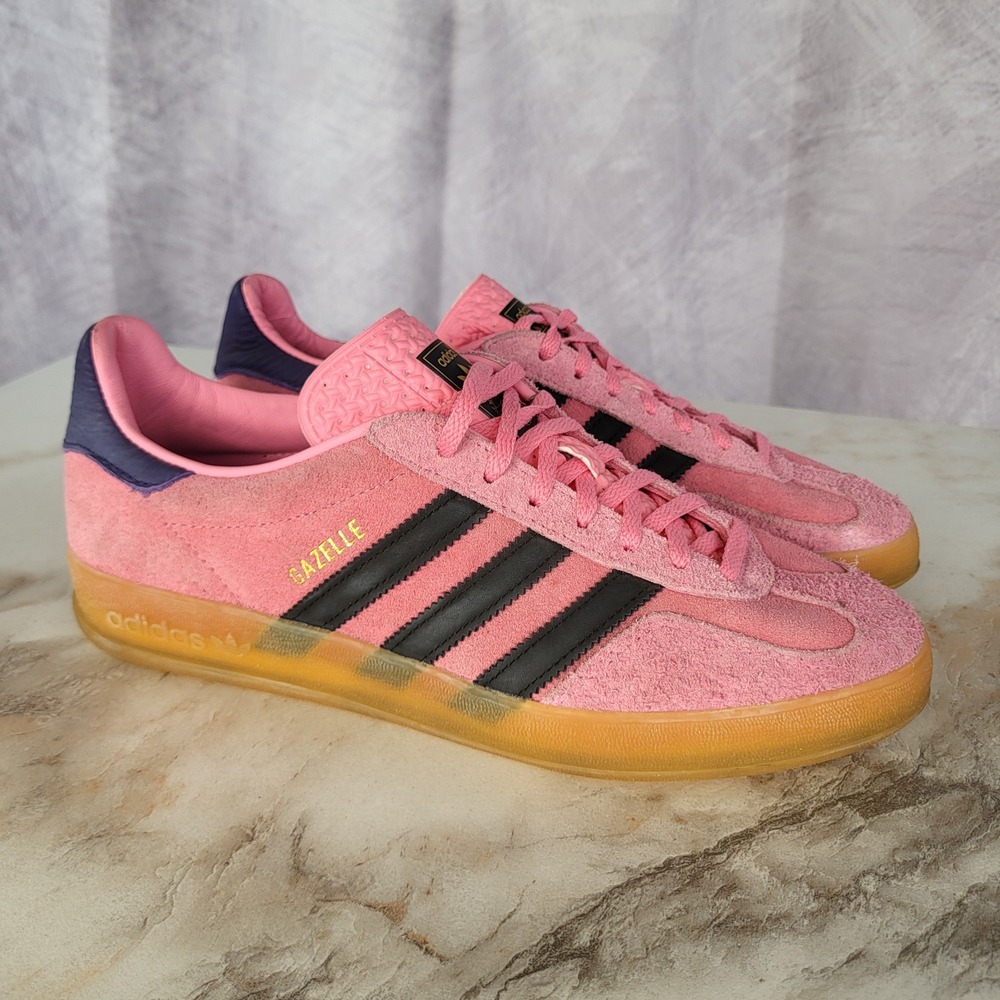 Adidas Size 10 Gazelle Indoor Bliss Women's Pink Suede Black Purple